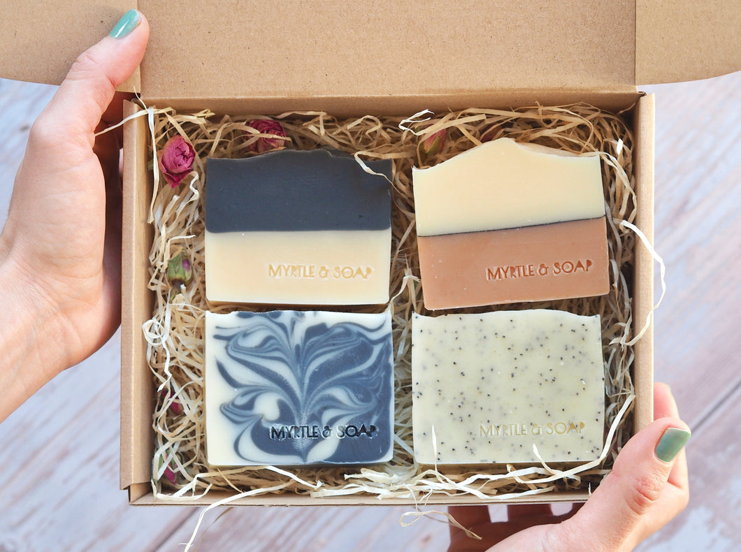 Myrtle MyBox VEGAN SOAP SET with 4 all natural soaps