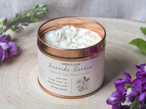Myrtle & Soap SEASIDE GARDEN hand-poured natural soy wax candle